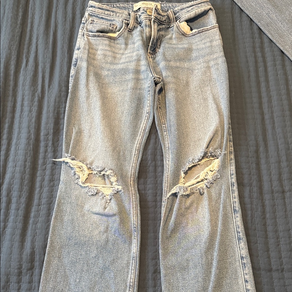 Hollister Classic Blue Ripped Straight Jeans
